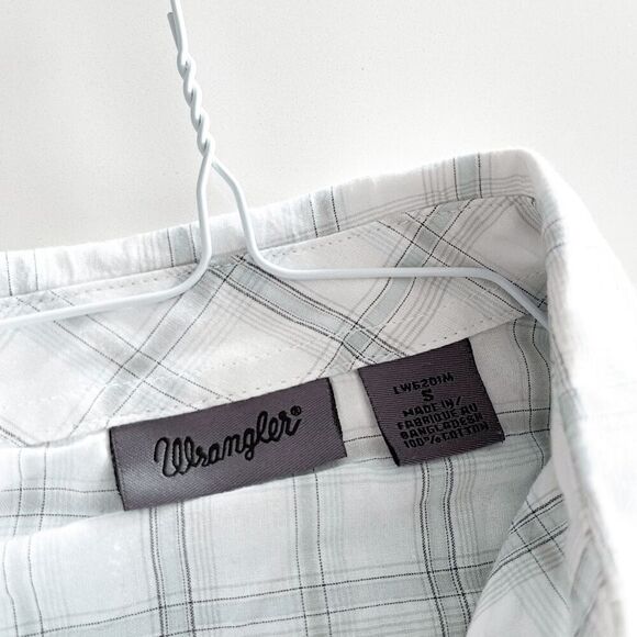 Wrangler Womens Checkered Snap Up Long Sleeve Western Shirt Blue White Small - Picture 4 of 8